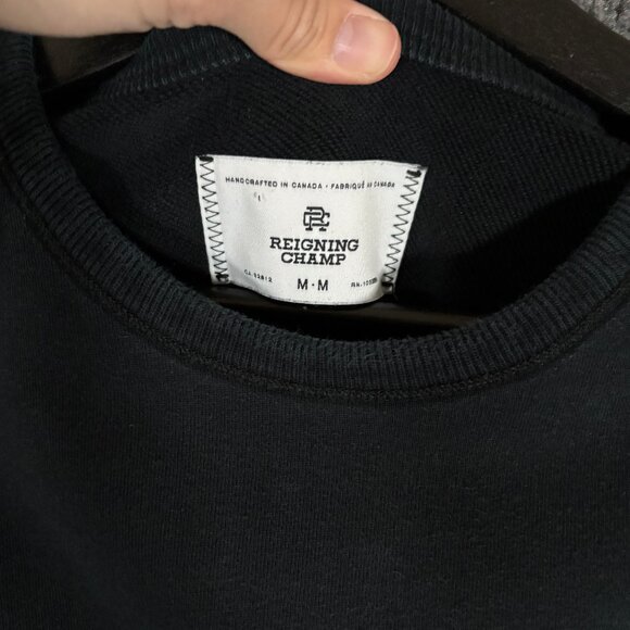 Reigning Champ Cotton Crewneck Pullover Sweatshirt - Men's Size M - Black - Picture 3 of 8
